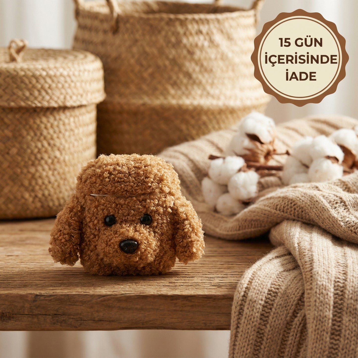 peluş köpek airpods kılıfı