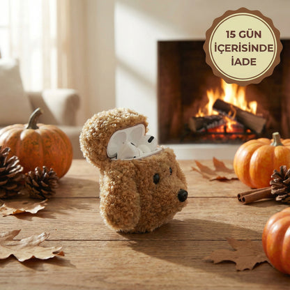 peluş köpek airpods kılıfı