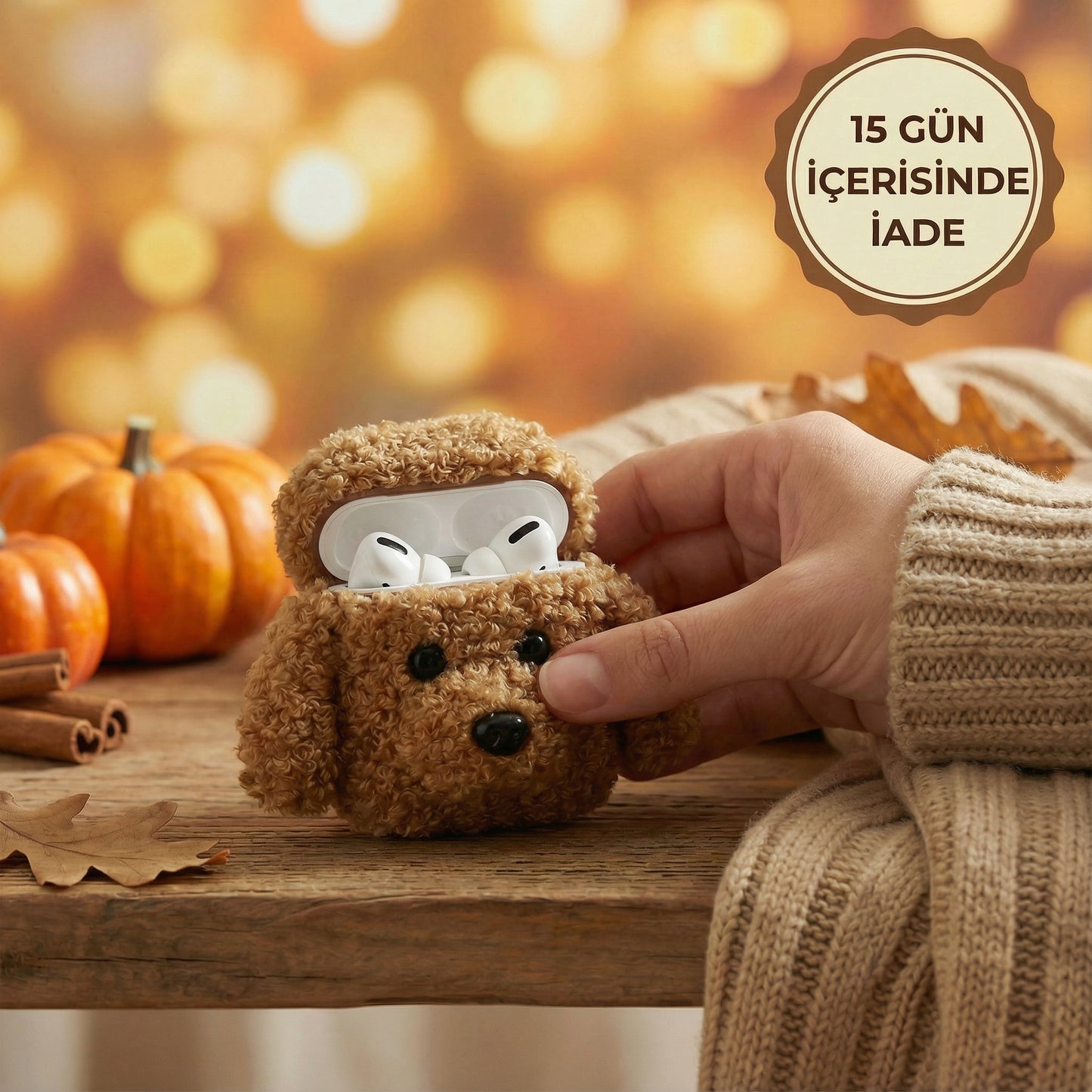 peluş köpek airpods kılıfı