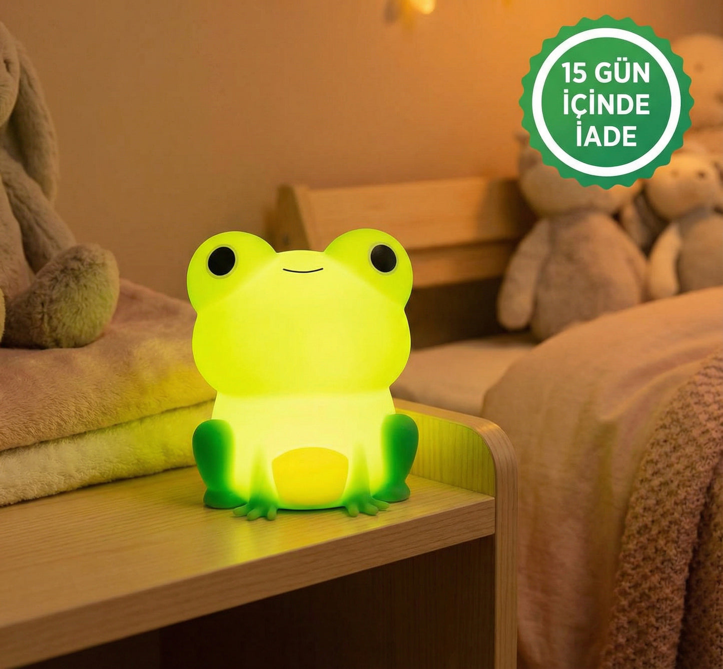 silikon kurbağa gece lambası