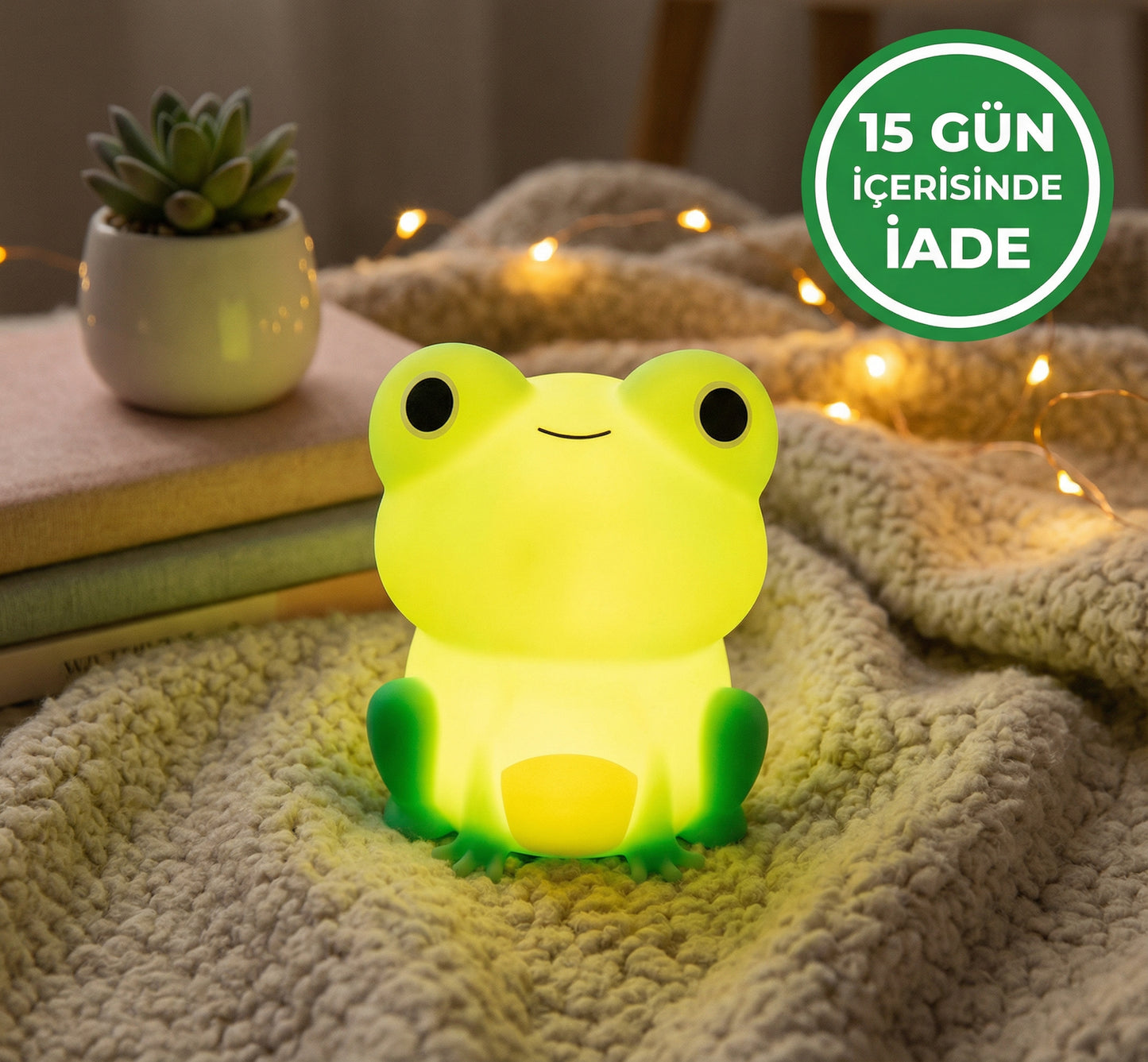 silikon kurbağa gece lambası