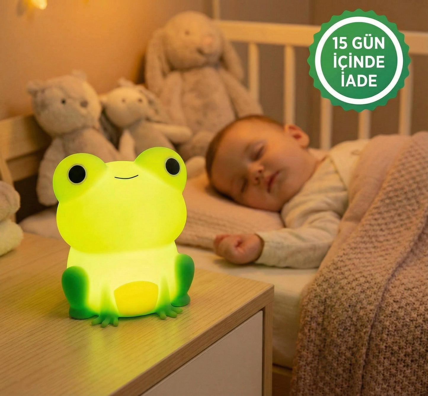 silikon kurbağa gece lambası